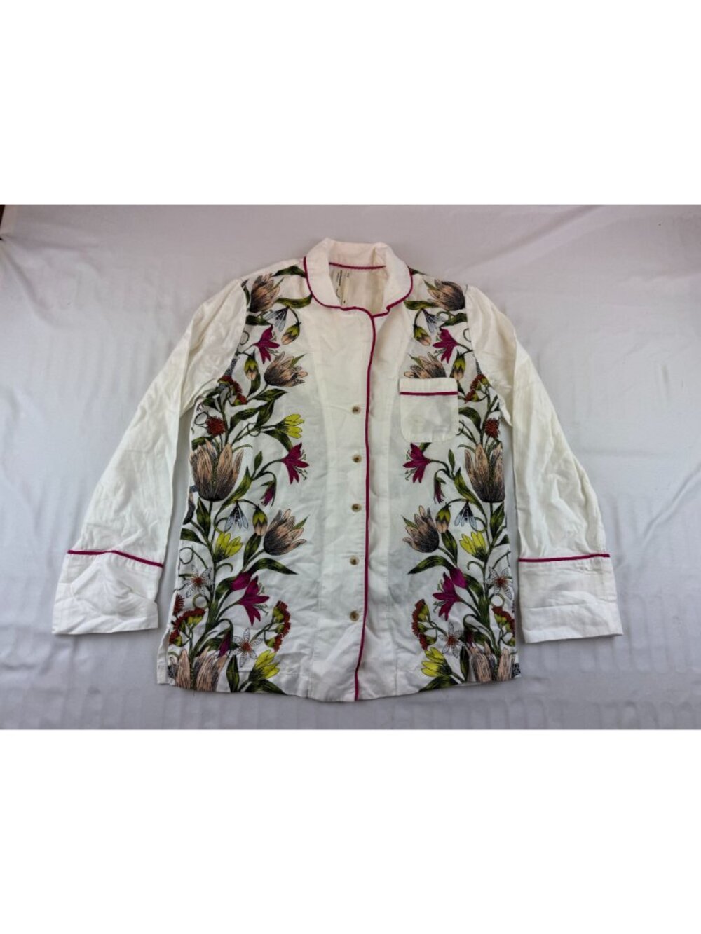 NWT Victoria Garcia for Anthropologie Flannel Buttondown Pyjama Top Size XXS - Picture 5 of 11